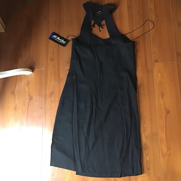 Vintage new old stock All That Jazz choker mini dress beaded detail size 13/14 - Picture 7 of 11